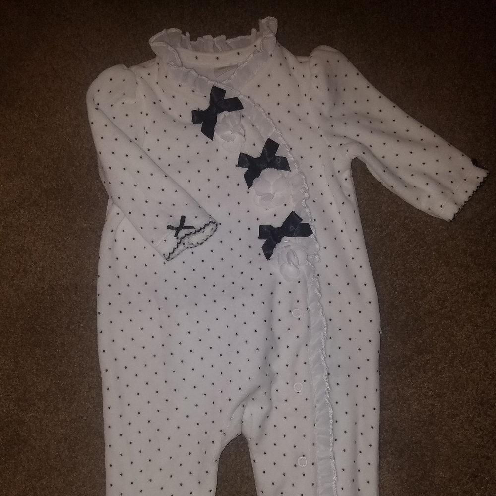 New never worn Little Me plush footed jammies